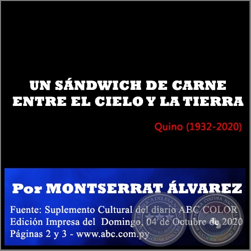 UN SÁNDWICH DE CARNE ENTRE EL CIELO Y LA TIERRA - Por MONTSERRAT ÁLVAREZ - Domingo, 04 de Octubre de 2020